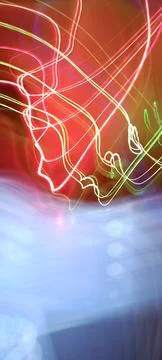 Abstract technological background made of different element printed Stock Photos