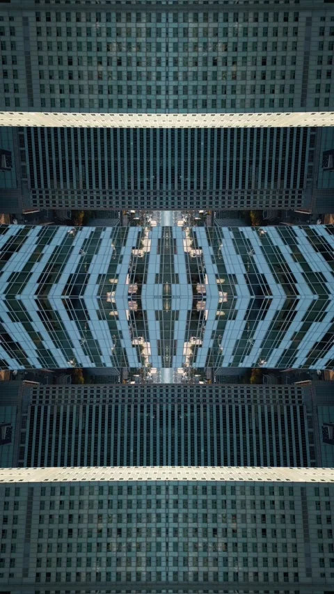 Abstract Technological Background with Mirrored Glass Patterns at Sunset Stock Footage 320525600