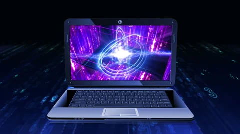 Abstract technological background on screen of laptop. Stock-Footage 36459966