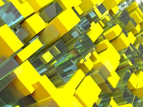 Abstract technological background with squares. 3D render Foto stock