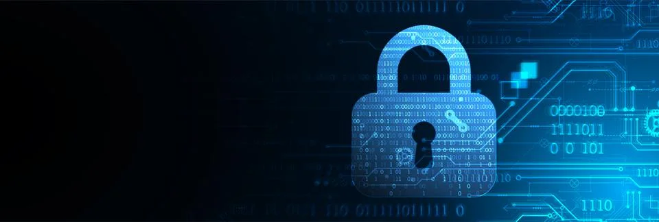 Abstract technological background on the topic of information security. Abstr Stock Illustration