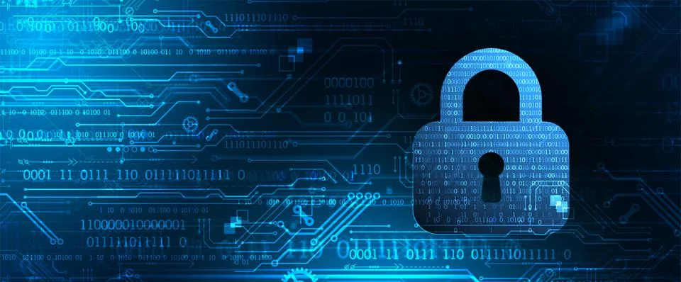 Abstract technological background on the topic of information security. Abstr Stock Illustration