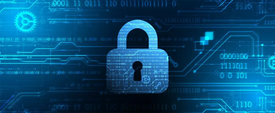 Abstract technological background on the topic of information security. Abstr Stock Illustration