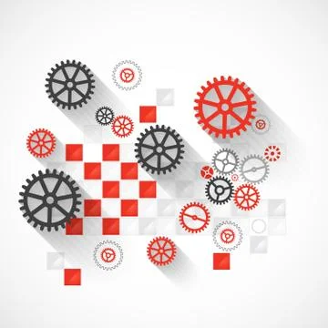 Abstract technological background with various cogwheels Stock Illustration