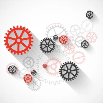 Abstract technological background with various cogwheels Stock Illustration