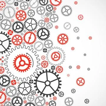 Abstract technological background with various cogwheels Stock Illustration