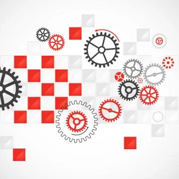 Abstract technological background with various cogwheels Stock Illustration