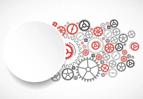 Abstract technological background with various cogwheels Stock Illustration