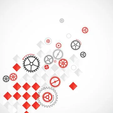 Abstract technological background with various cogwheels Stock Illustration