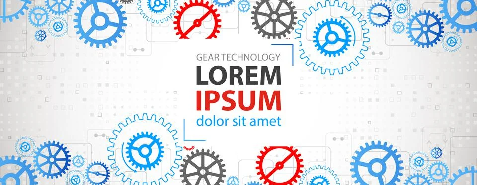 Abstract technological background with various cogwheels. Vector illustration Stock Illustration