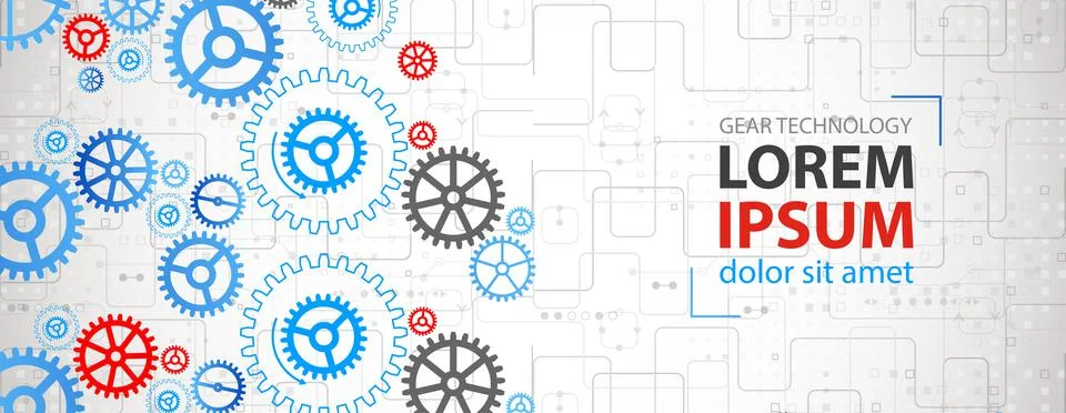 Abstract technological background with various cogwheels. Vector illustration Stock Illustration