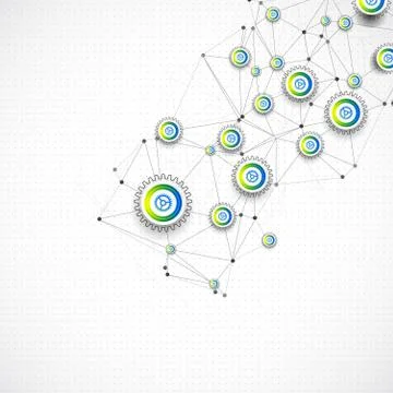 Abstract technological background with various elements. イラスト素材