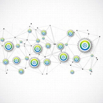 Abstract technological background with various elements. Stock Illustration