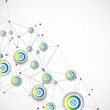 Abstract technological background with various elements. Stockillustratie