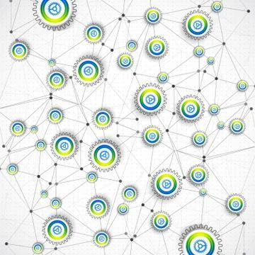 Abstract technological background with various elements. Stock Illustration