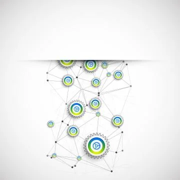 Abstract technological background with various elements. 스톡 일러스트