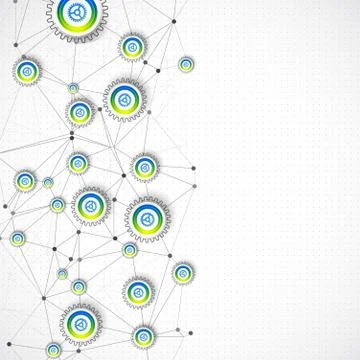 Abstract technological background with various elements. 스톡 일러스트