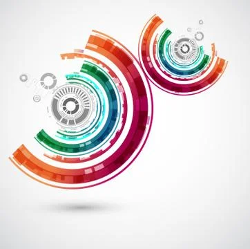 Abstract technological background with various elements Stock Illustration