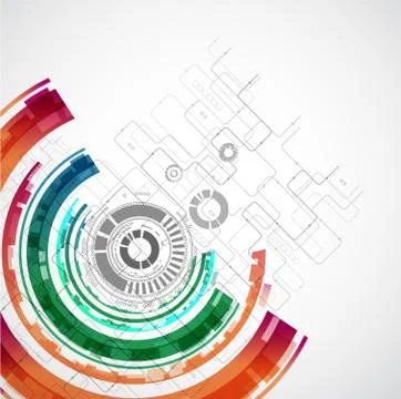 Abstract technological background with various elements Stock Illustration