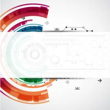 Abstract technological background with various elements 库存插图