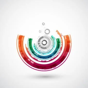 Abstract technological background with various elements イラスト素材