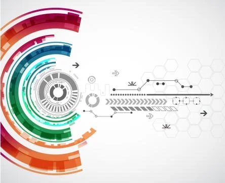 Abstract technological background with various elements Stock Illustration