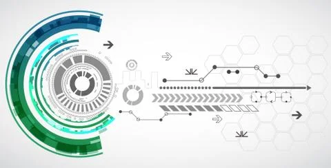 Abstract technological background with various elements Stock Illustration