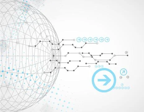 Abstract technological background with various elements 스톡 일러스트