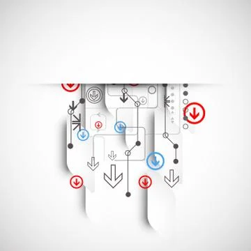 Abstract technological background with various elements Stock Illustration