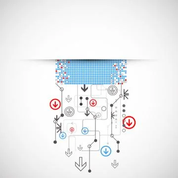 Abstract technological background with various elements Stock Illustration