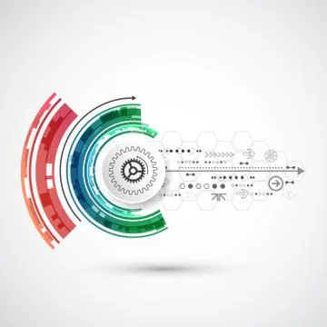 Abstract technological background with various elements. Stock Illustration
