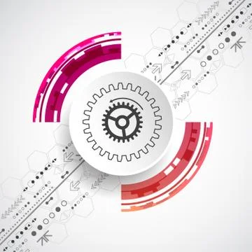 Abstract technological background with various elements. 스톡 일러스트
