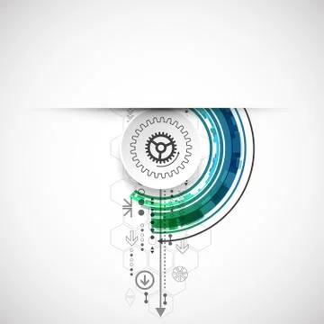Abstract technological background with various elements. 스톡 일러스트