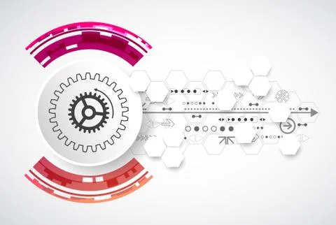 Abstract technological background with various elements. Stock Illustration