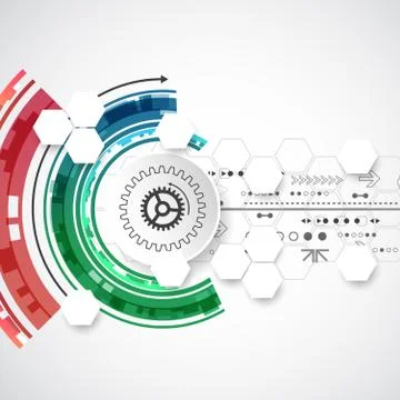 Abstract technological background with various elements. Stock Illustration