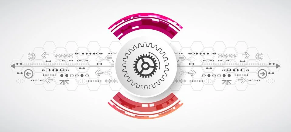 Abstract technological background with various elements. 스톡 일러스트