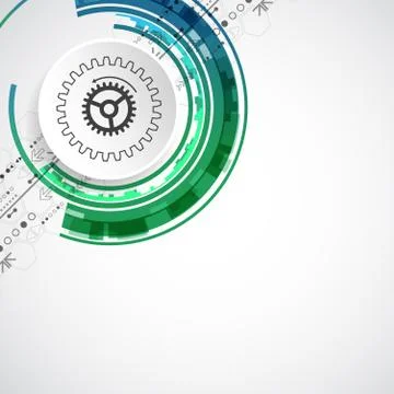 Abstract technological background with various elements. Illustrazione stock