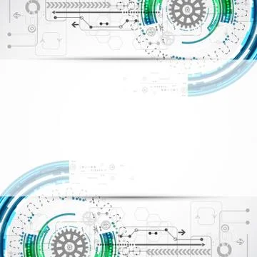 Abstract technological background with various elements Stock Illustration