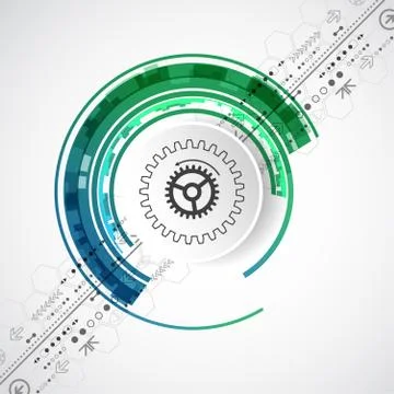 Abstract technological background with various elements. Stock Illustration