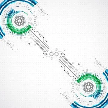 Abstract technological background with various elements 스톡 일러스트