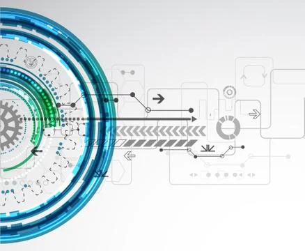 Abstract technological background with various elements 스톡 일러스트