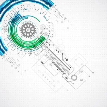 Abstract technological background with various elements Stock Illustration