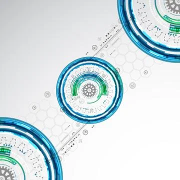 Abstract technological background with various elements Stock Illustration