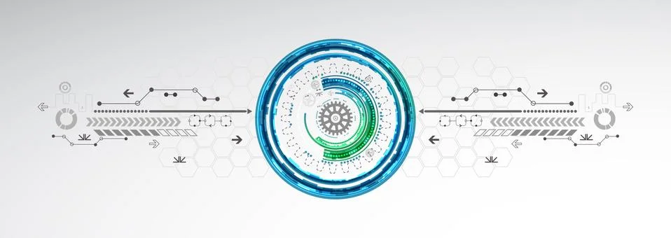 Abstract technological background with various elements Stock Illustration