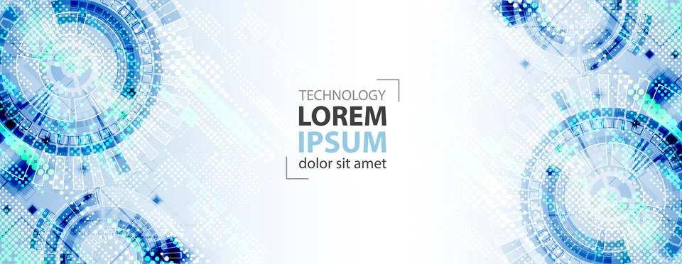 Abstract technological background with various elements. Vector Stock Illustration