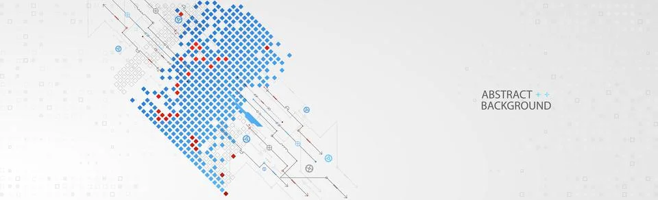 Abstract technological background with various elements. Structure pattern te Stock Illustration