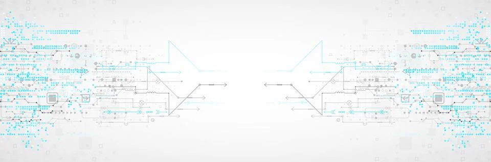 Abstract technological background with various elements. Structure pattern te Stock Illustration