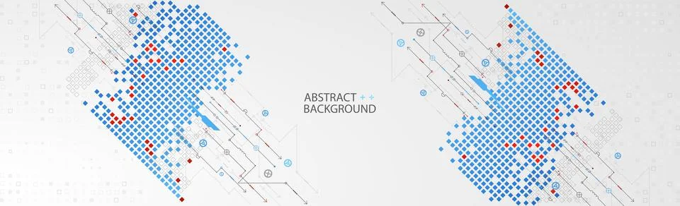 Abstract technological background with various elements. Structure pattern te Stock Illustration