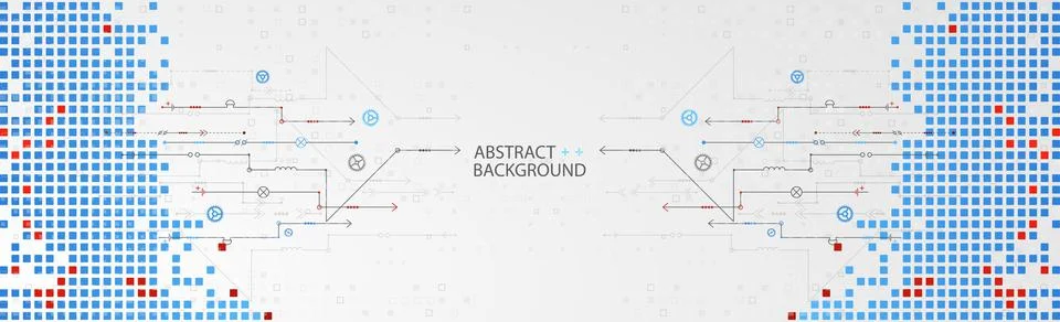 Abstract technological background with various elements. Structure pattern te Stock Illustration