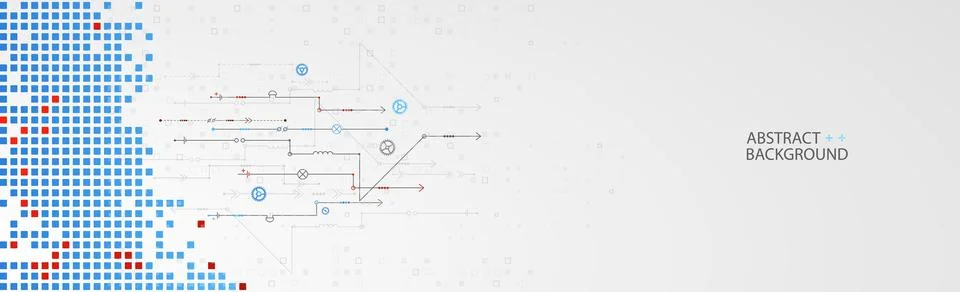 Abstract technological background with various elements. Structure pattern te Stock Illustration